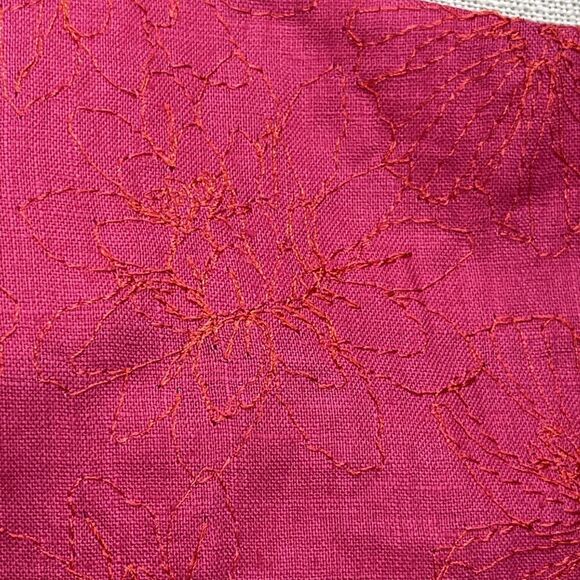 New Jones New York Sleeveless Sheath Linen Fuchsia Pink Dress Womens 8 Floral - Picture 6 of 16